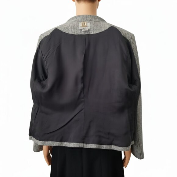 For Pete’s Sake Blazer Houndstooth Black and White Single Button Womens Medium - Picture 6 of 7